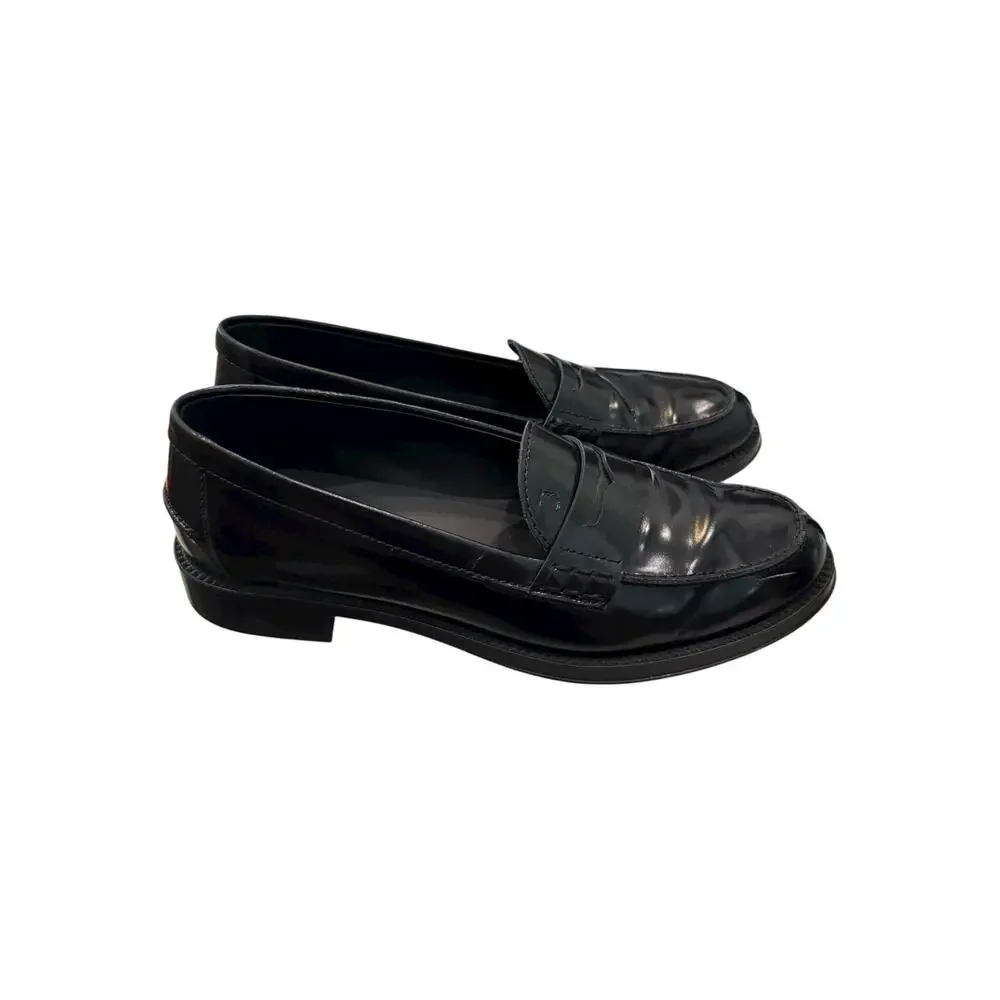 TOD’S Black Patent Leather Penny Loafer Block Heel Pumps EU 36 US 6